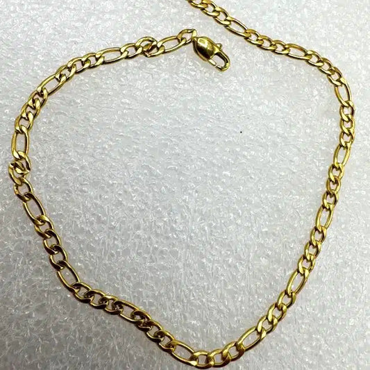 Armbånd, Figaro, ædelstål med 18 kr guld - flere længder.