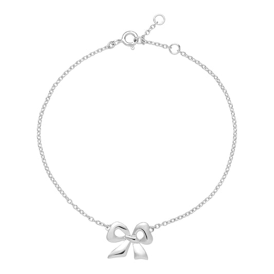 Sølv armbånd med 11x14mm sløjfe 17-18-19cm