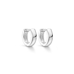 Sølv knækcreol hvælvet. Mål 3 x 10 mm.