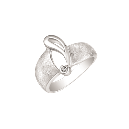Sølv ring rhodineret mat og blank
