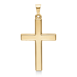 14 kt. guld vedhæng kors. Mål: 19 x 28 mm.