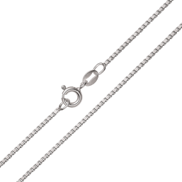 rhodineret sølvkæde, Venezia, 1 mm - L 36 cm til 50 cm.