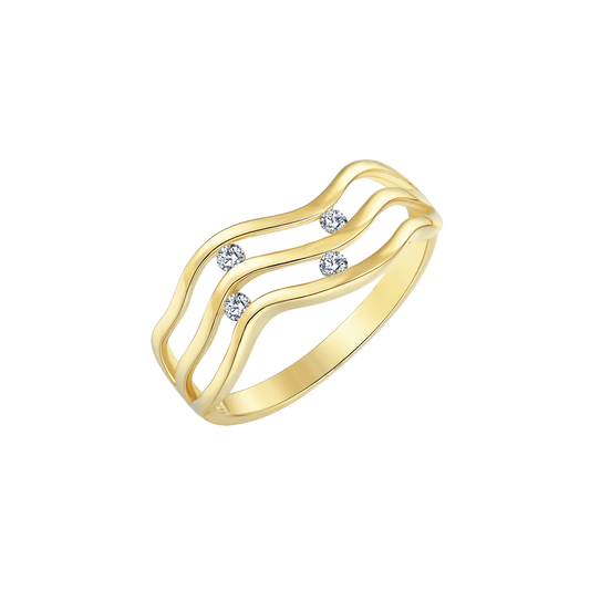 14 kt. guld ring 3 streger