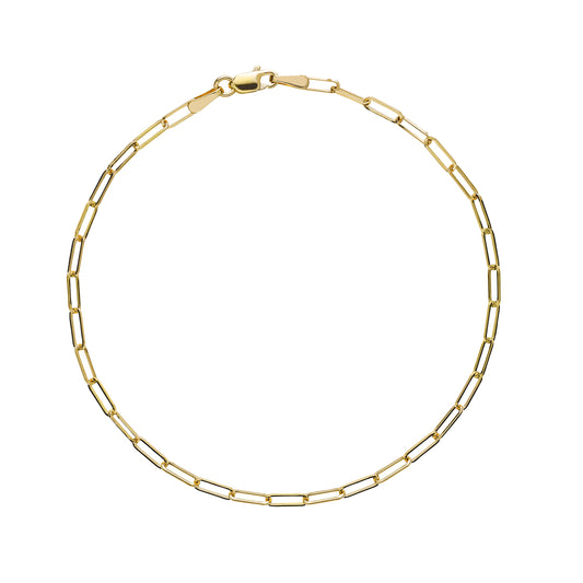 9 kt- guld armbånd aflange led 18,5 cm