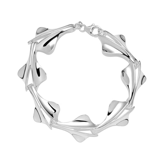 Sølv armbånd med store led 20 cm