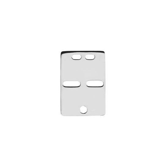 Vedhæng, ID-plade, 32X22 mm, sølv.