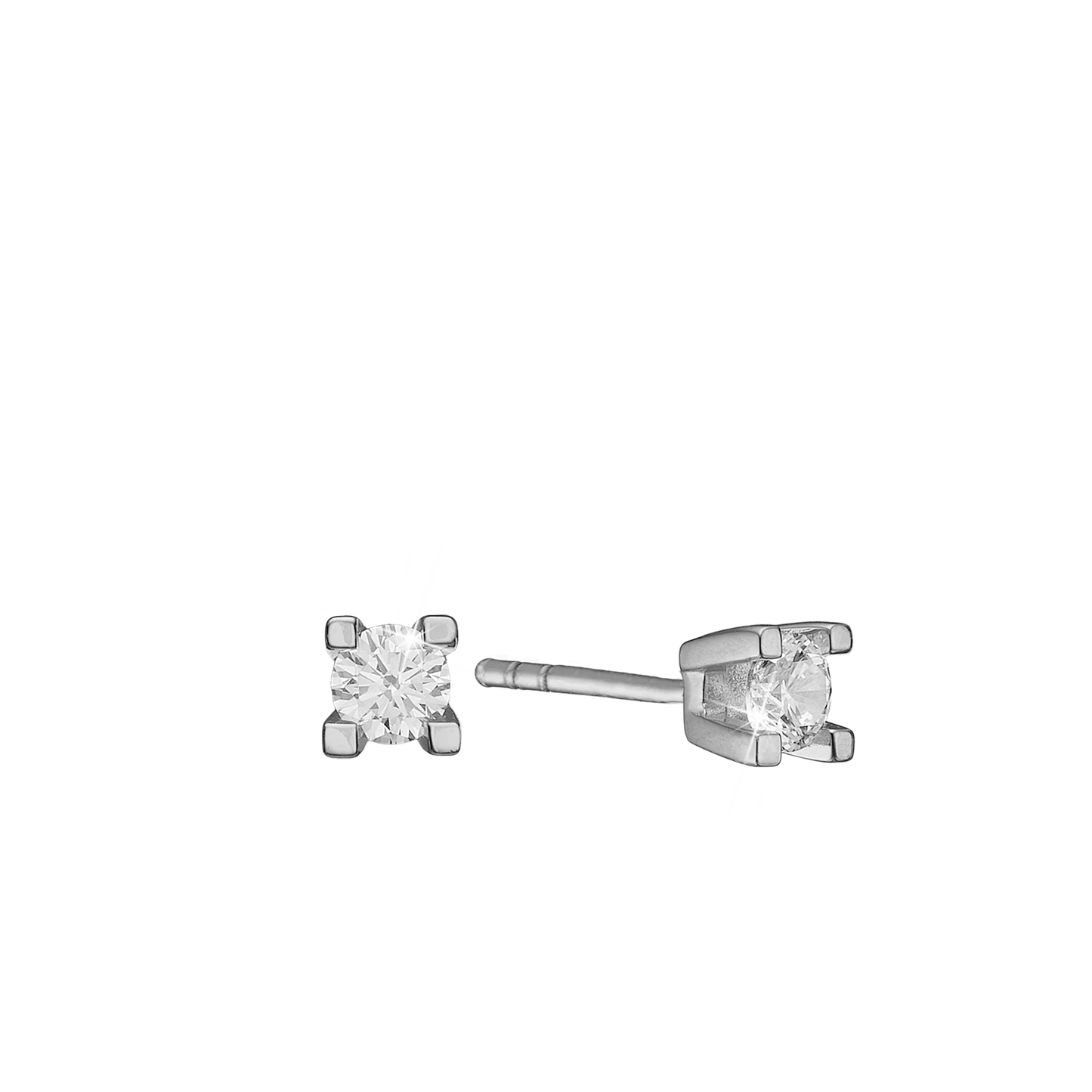 Eternity Ørestikker 14 Karat Hvidguld Med 2x0,15ct W/SI Diamant