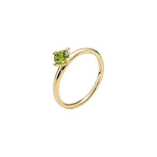 8 kt. guldring med grøn peridot