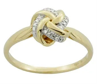 Knob ring i 14 kt guld med 8 diamanter