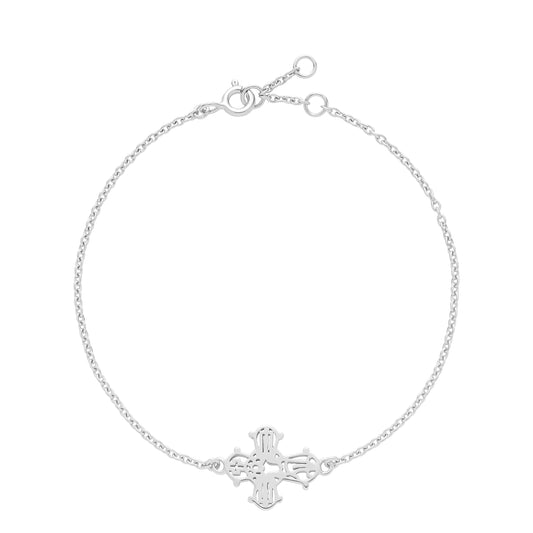 Sølv armbånd dagmarkors åbnet 14x12mm 17-18-19 cm