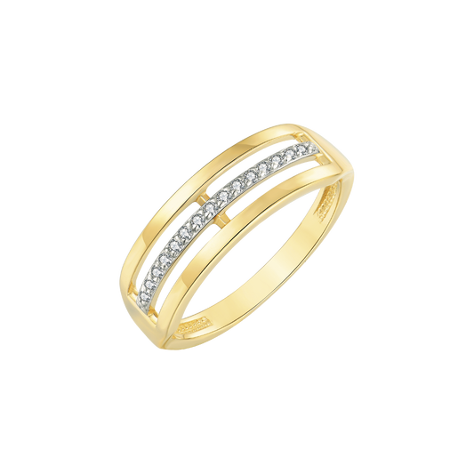 14 kt. guld ring 3 skinner