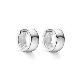 Sølv knækcreol blank hvælvet. Mål 5 x 12 mm.