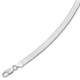 Sølv Sildebenshalskædekæde blank 925s. B 7.0 mm. Flere længder.