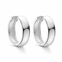 Sølv knækcreol hvælvet. Mål 5 x 20 mm.
