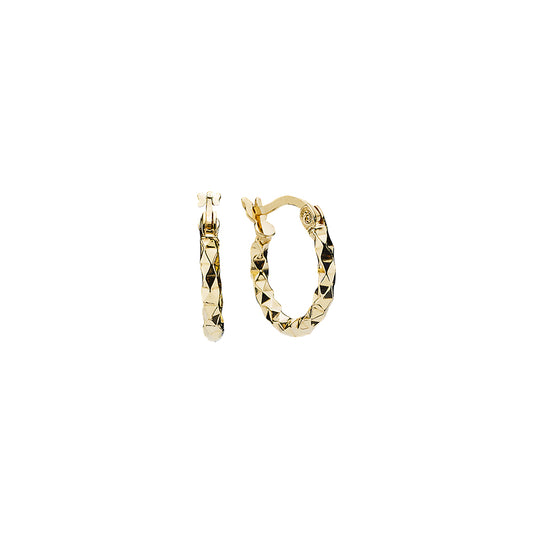 Creol diamantskåret diameter 10mm forgyldt sølv