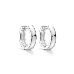Sølv knækcreol hvælvet. Mål 3 x 13 mm