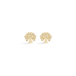 8 kt. guld ørestikker livets træ. Mål: 6,36 x 6,55 mm.