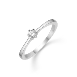 Sølv ring 3,00 mm syntetisk cubic zirconia 6 grabber.
