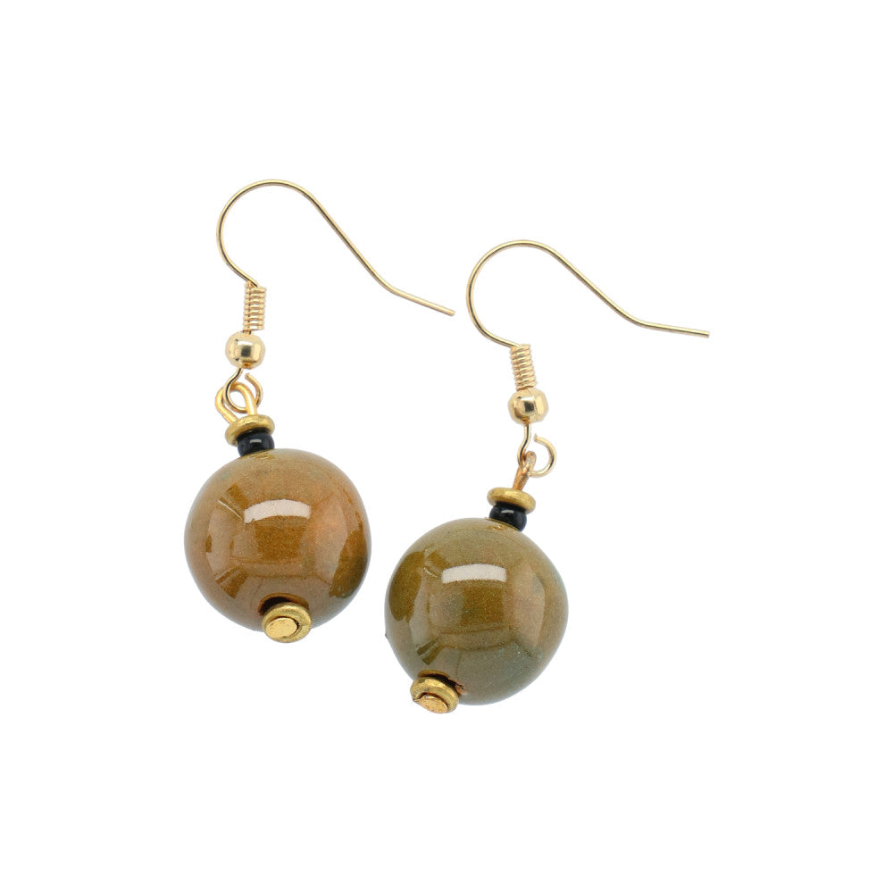 Perleøreringe - round - cirrus green