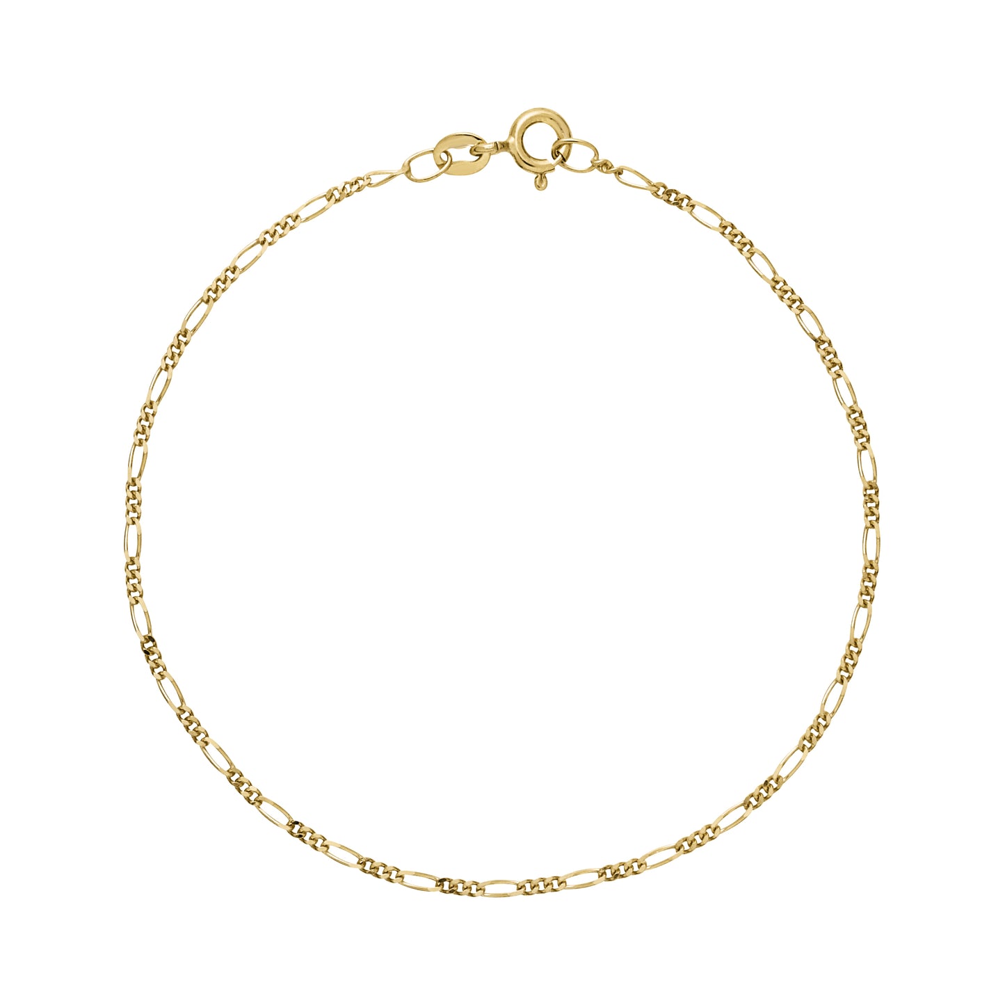 9 kt. guld armbånd figaro 18,5 cm