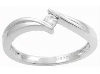 Ring i 14 kt guld med diamant - 0,05 ct.