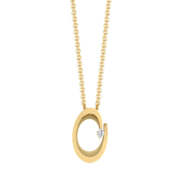 14 kt. guld vedhæng oval med 1 brillant i den ene side.