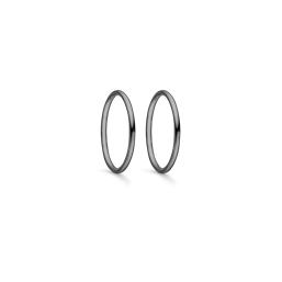 Sølv creoler oxyderet med vrider. Mål: 0,9 x 14 mm.