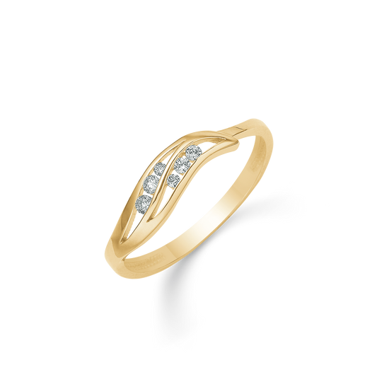 14 kt. guld ring delt blad