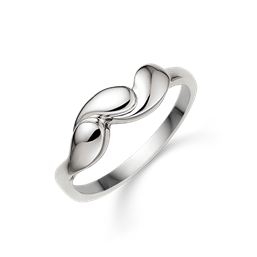 Sølv ring rhodineret buet øje
