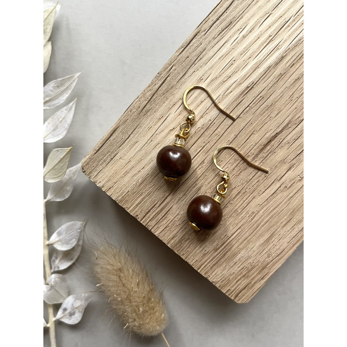 Perleøreringe - Round - Rust