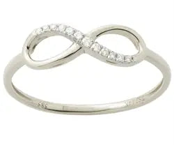 Infinity ring i 14 kt guld med diamanter