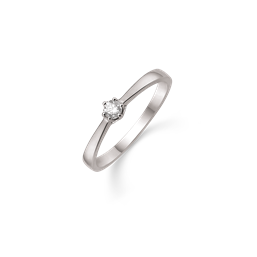 Sølv ring rhodineret syntetisk cubic zirconia i 6 grabber