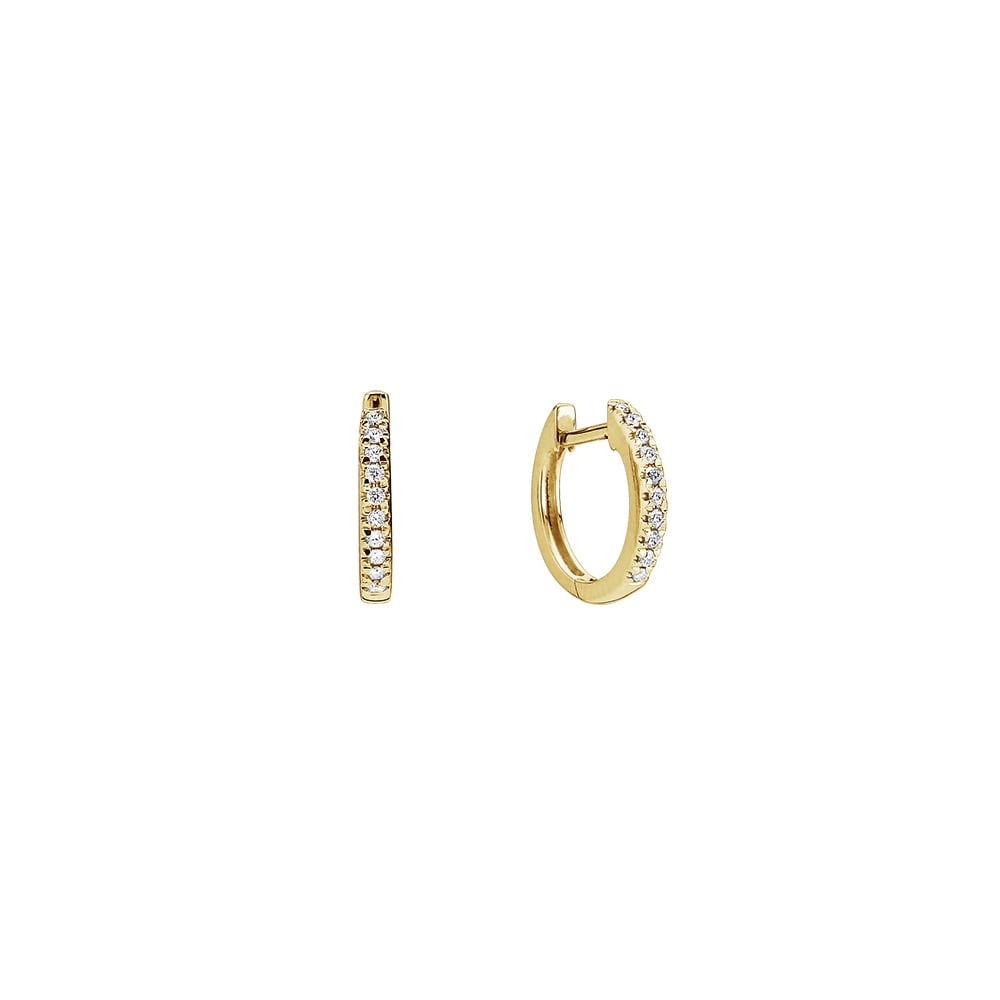 14 kt. guld creol med diamanter 20 stk ialt 0,10ct W.SI diameter