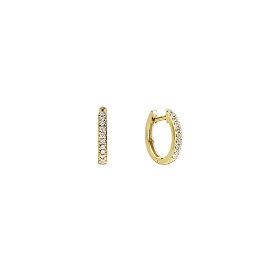 14 kt. guld creol med diamanter 20 stk ialt 0,10ct W.SI diameter