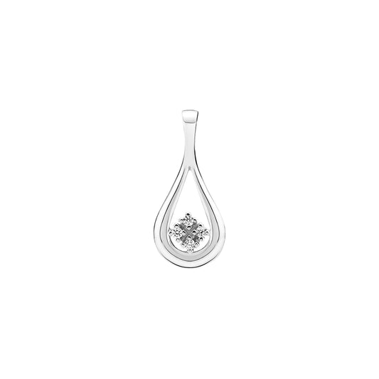 14 kt. guldvedhæng dråbe 21x10 mm med diamanter 0,06ct W.SI hvidguld