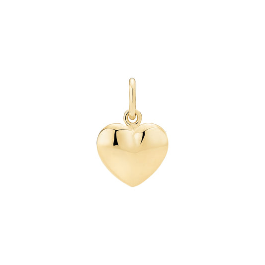 Sølvvedhæng hjerte 10x12mm sølv belagt med guld.