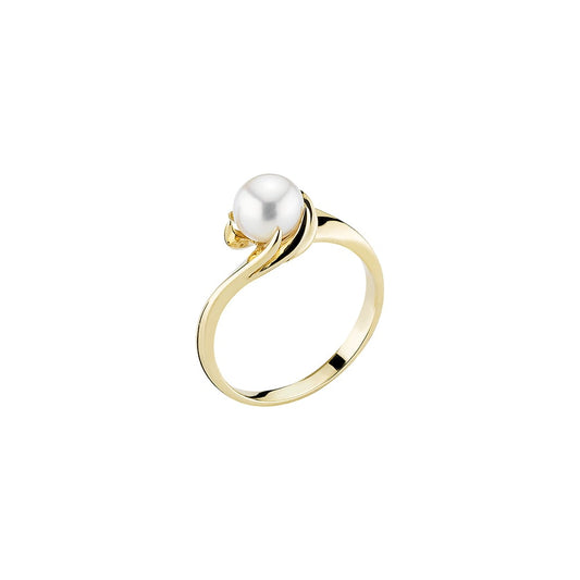 14 kt. guldring med stor kulturperle