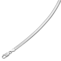 Sølv Sildebenshalskæde blank 925s. 4mm. 38cm - 50 cm
