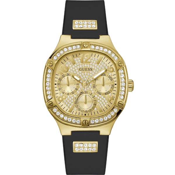 Guess  Women's  (40mm) Gold Dial Black Watch