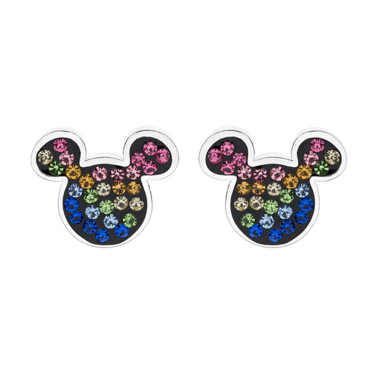 Sølv ørestikker Mickey Mouse med forskellige farver.
