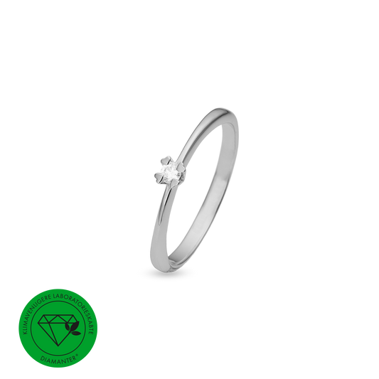 Mary Ring  Guld Med 0,05ct W/VS Labgrown Diamant
