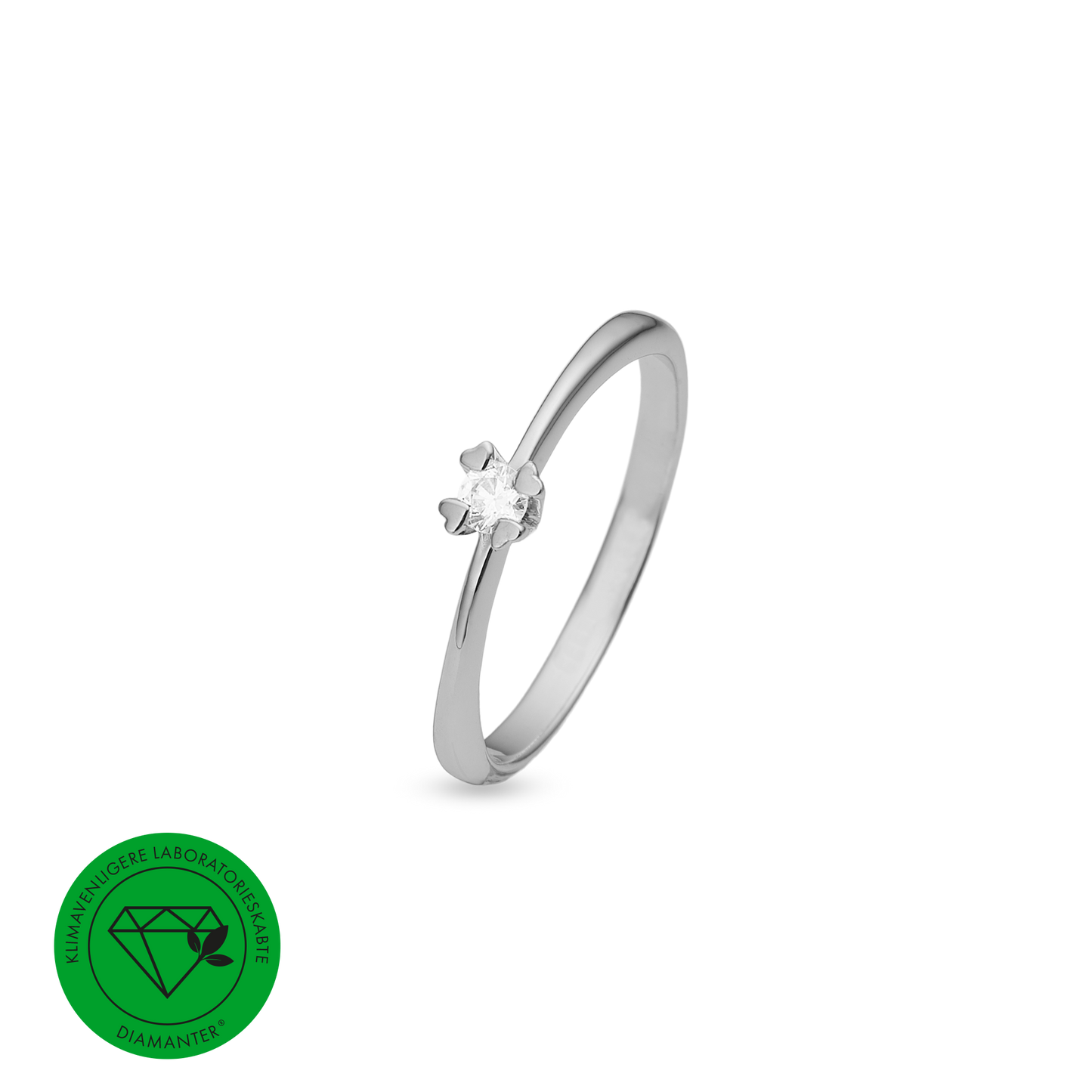 Mary Ring  Guld Med 0,10ct W/VS Labgrown Diamant