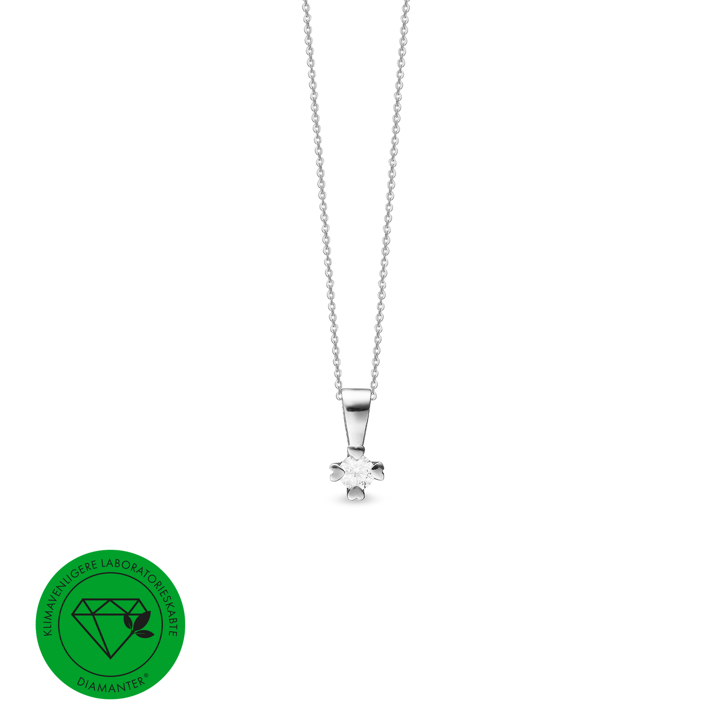 Mary Vedhæng  Guld Med 0,05ct W/VS Labgrown Diamant
