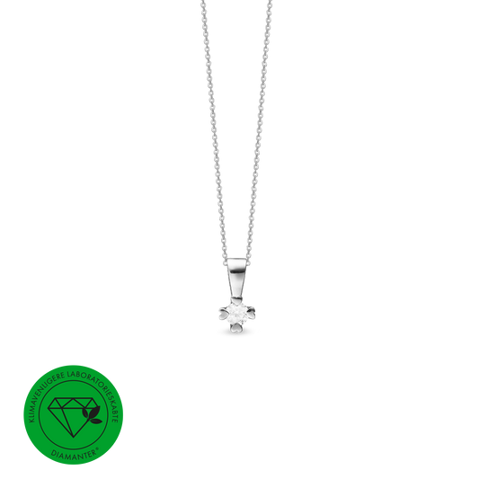 Mary Vedhæng  Guld Med 0,05ct W/VS Labgrown Diamant
