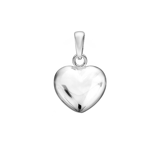 Hjerte Vedhæng Rhodineret Sterling Sølv 19 x 20 mm