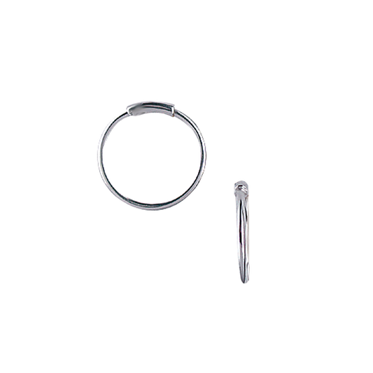 Creoler Rhodineret Sterling Sølv 15,5 mm Med Vippelås Tråd 1 mm
