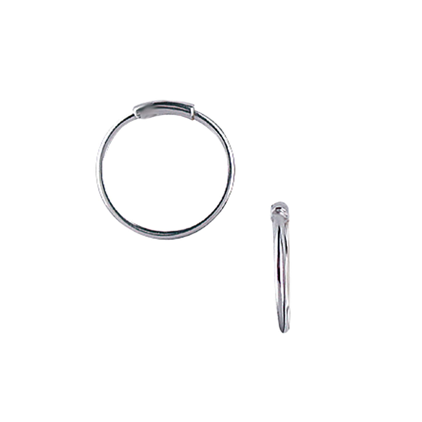 Creoler Rhodineret Sterling Sølv 17,5 mm Med Vippelås Tråd 1 mm
