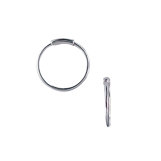 Creoler Rhodineret Sterling Sølv 17,5 mm Med Vippelås Tråd 1 mm