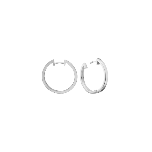 Creoler Rhodineret Sterling Sølv 12 mm Med Vippelås Tråd 3 mm