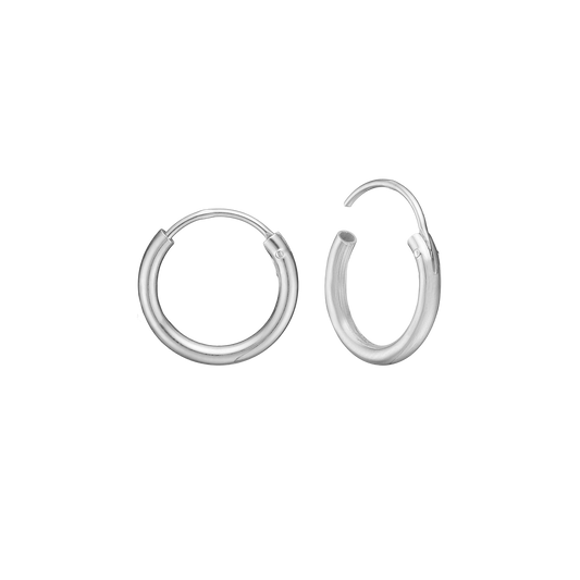 Creoler Rhodineret Sterling Sølv 16 mm Med Vippelås Tråd 2 mm